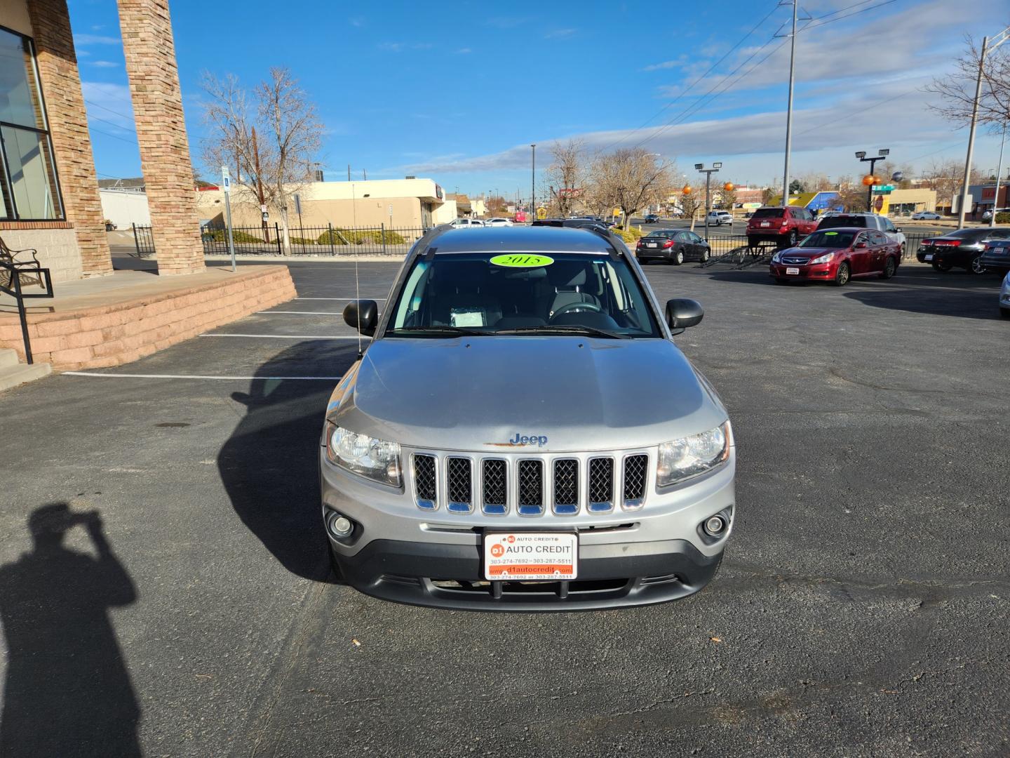 2015 Billet Silver Metallic Clearcoat /Dark Slate Gray Jeep Compass Sport (1C4NJDBB9FD) with an 2.4L I4 DOHC 16V Dual VVT engine, Automatic transmission, located at 8595 Washington St., Thornton, CO, 80229, (303) 287-5511, 39.852348, -104.978447 - 2015 Jeep Compass<br><br>D1 Auto NEVER charges dealer fees! All cars have clean titles and have been inspected for mechanical issues. We have financing for everyone. Good credit, bad credit, first time buyers.<br><br>Please call Lakewood Location 303-274-7692 or Thornton 303-287-5511 to schedule a t - Photo#2